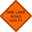 One lane road sign