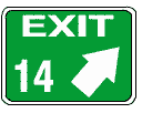 Exit 14 sign