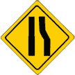 Lane Reducation sign
