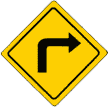 Sharp Right Turn sign