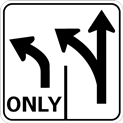 left lane left turn only